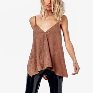NWT As By DF Monte Carlo Suede Leather Cami In Parisian Rose XS